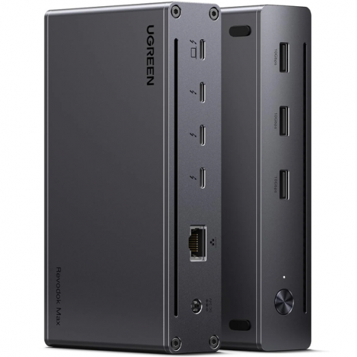 Док-станція Ugreen U708 Thunderbolt 4 --> 3xTh.4/3xUSBA 3.2/RJ45 Gigabit/140W ARevodok Max 8-in-1 U708  - фото - інтернет-магазин електроніки та побутової техніки TTT