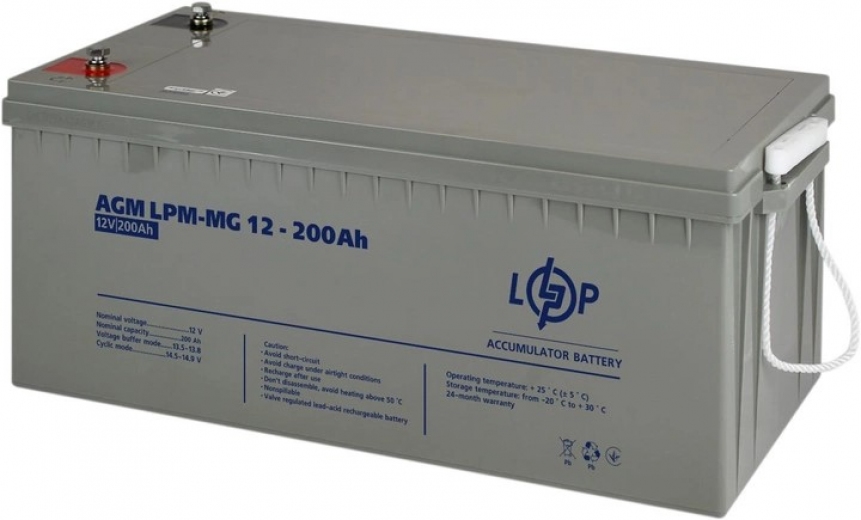 Акумулятор LogicPower мультигелевий LPM-MG 12V - 200 Ah (LP3875) - фото Акумулятор LogicPower мультигелевий LPM-MG 12V - 200 Ah (LP3875) - фото - интернет-магазин электроники и бытовой техники TTT