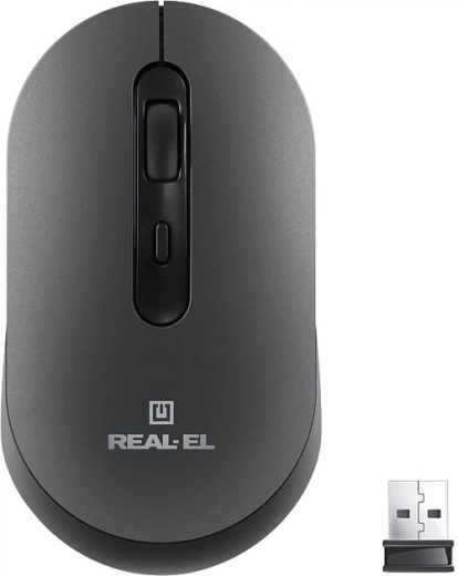 Мышь Real-El RM-470W Wireless/Bluetooth Dark Gray - фото - интернет-магазин электроники и бытовой техники TTT