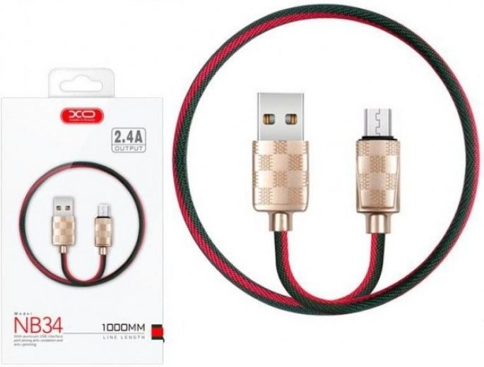 Кабель USB XO NB34 microUSB 1m 2.4A Gold - фото - интернет-магазин электроники и бытовой техники TTT