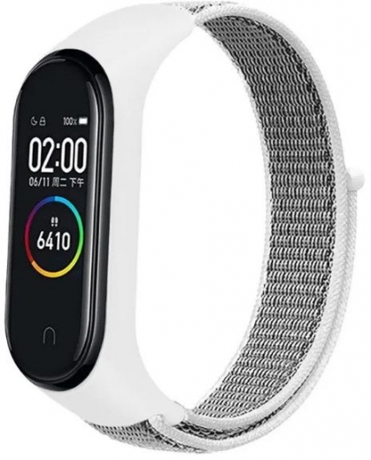 Ремешок BeCover Nylon Style для Xiaomi Mi Smart Band 7 (707663) White-Gray - фото - интернет-магазин электроники и бытовой техники TTT