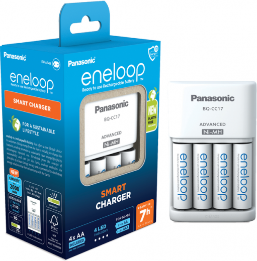 Зарядное устройство Panasonic Advanced Charger + Eneloop 4 AA 2000 mAh NI-MH (K-KJ17MCD40E) - фото - интернет-магазин электроники и бытовой техники TTT