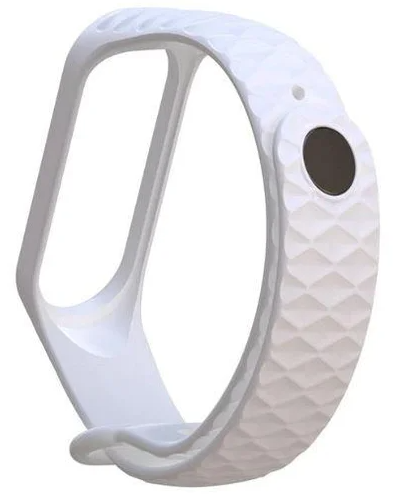 Ремінець для Xiaomi Mi Band 4/3 РОМБ White - фото - інтернет-магазин електроніки та побутової техніки TTT