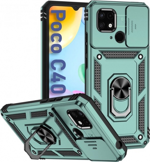 Панель BeCover Military для Poco C40 (708204) Dark Green - фото - интернет-магазин электроники и бытовой техники TTT