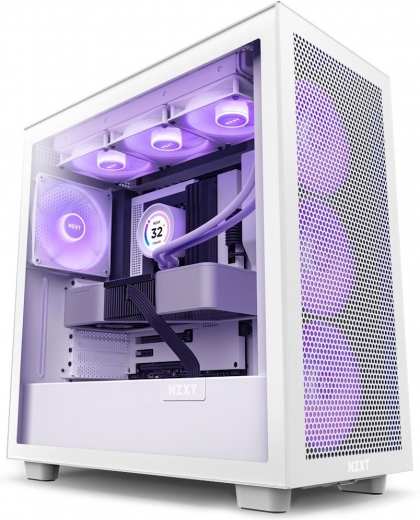 Корпус NZXT H Series H7 Flow RGB 2023 Edition ATX Mid Tower (CM-H71FW-R1) White  - фото - интернет-магазин электроники и бытовой техники TTT