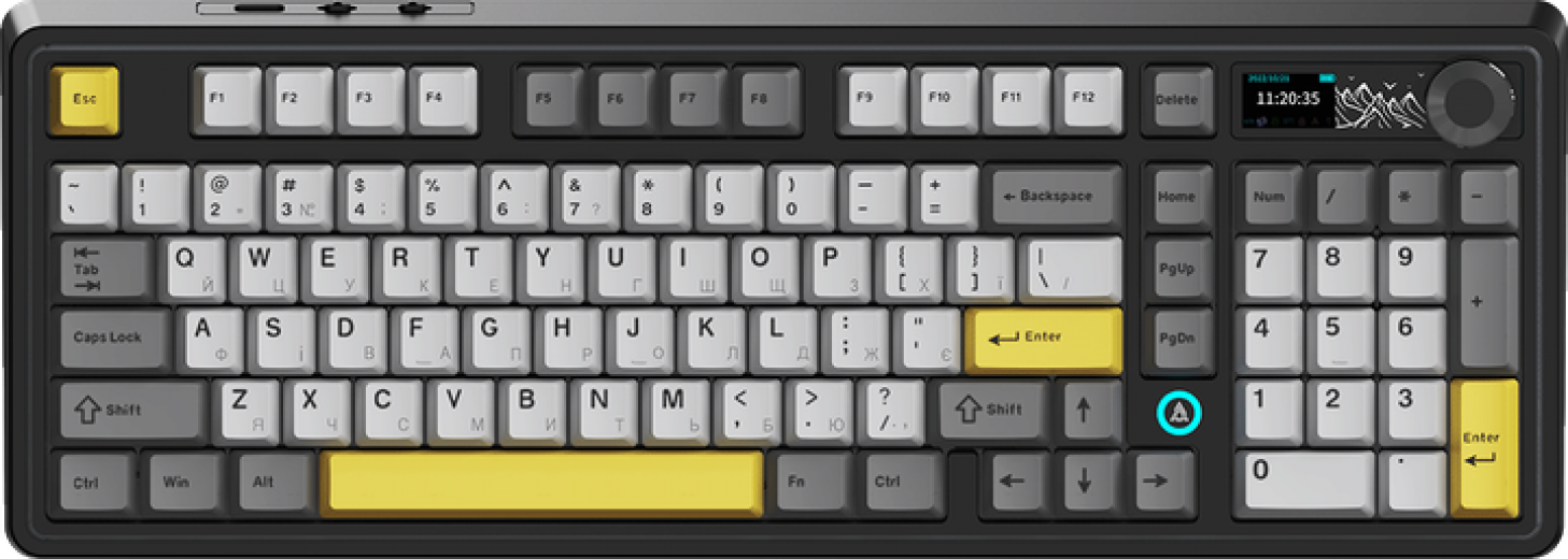 Клавіатура бездротова Ajazz AK980 Clear Sky Switch RGB Wireless/Bluetooth/USB (AK980-CS-BGY) Black  - фото - інтернет-магазин електроніки та побутової техніки TTT