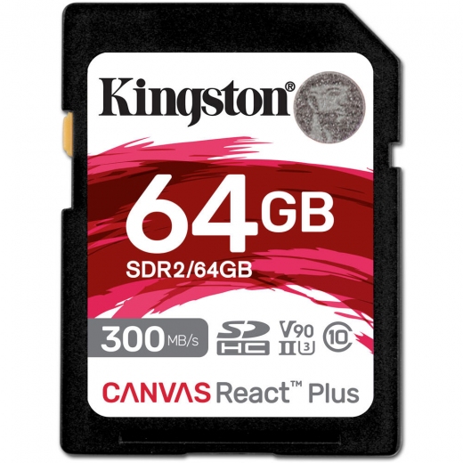 Карта пам'яті Kingston SDXC 64GB Canvas React Plus Class 10 UHS-II U3 V90 (SDR2/64GB) - фото Карта пам'яті Kingston SDXC 64GB Canvas React Plus Class 10 UHS-II U3 V90 (SDR2/64GB) - фото - інтернет-магазин електроніки та побутової техніки TTT