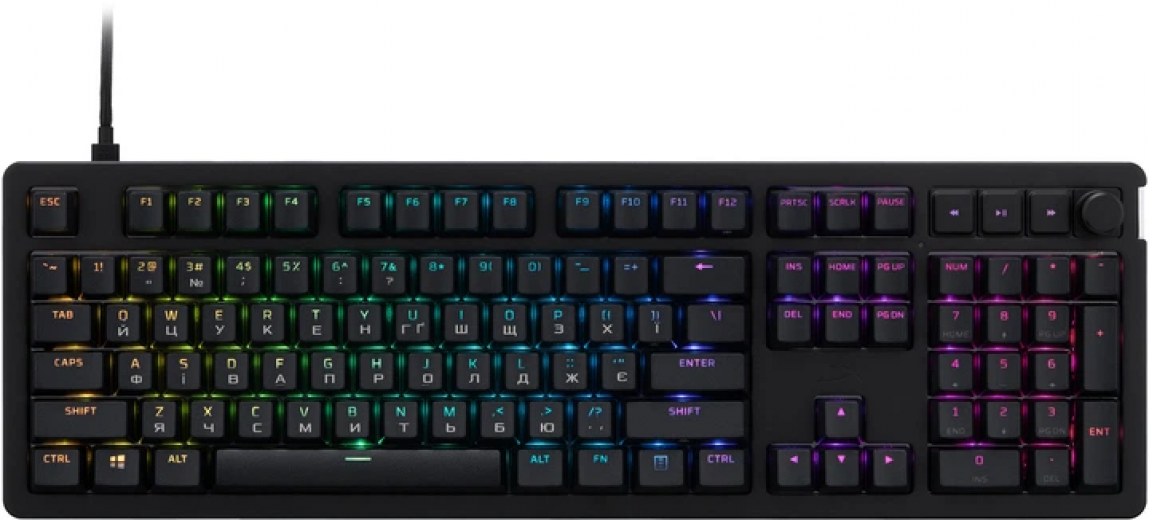 Клавиатура проводная HyperX Alloy Rise PBT HX Red USB (7G7A3AA) Black  - фото - интернет-магазин электроники и бытовой техники TTT