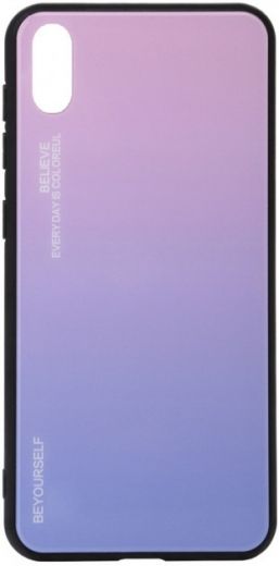Панель BeCover Gradient Glass для Vivo Y91c (704050) Pink-Purple - фото - інтернет-магазин електроніки та побутової техніки TTT