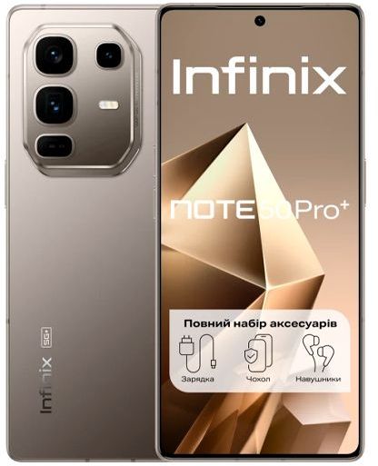 Смартфон Infinix Note 50 Pro Plus (X6856) 12/256GB Grey - фото Смартфон Infinix Note 50 Pro Plus (X6856) 12/256GB Grey - фото - інтернет-магазин електроніки та побутової техніки TTT