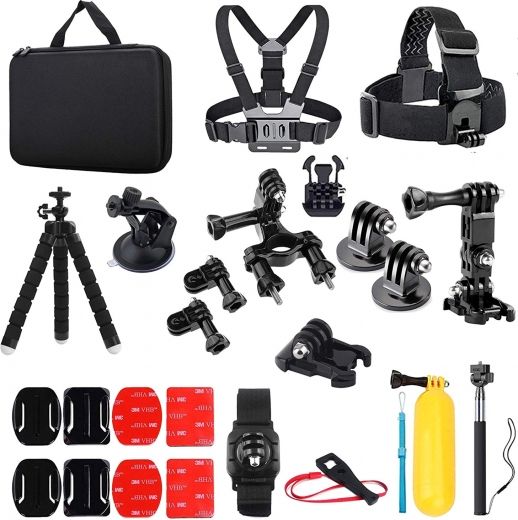Набор аксессуаров 25 в 1 в кейсе AIRON ACK-2 для экшн-камер GoPro, AIRON, SONY, ACME, Xiaomi, SJCam, EKEN, ThiEYE (69477915500017) - фото - интернет-магазин электроники и бытовой техники TTT