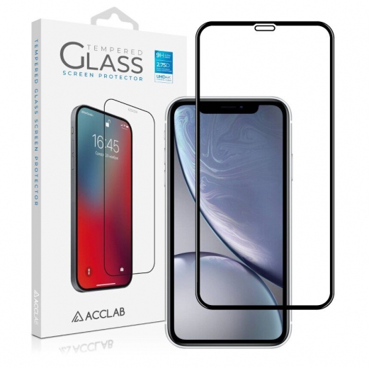 Захисне скло ACCLAB Full Glue для Apple iPhone XR/11 (1283126516092) Black - фото - інтернет-магазин електроніки та побутової техніки TTT