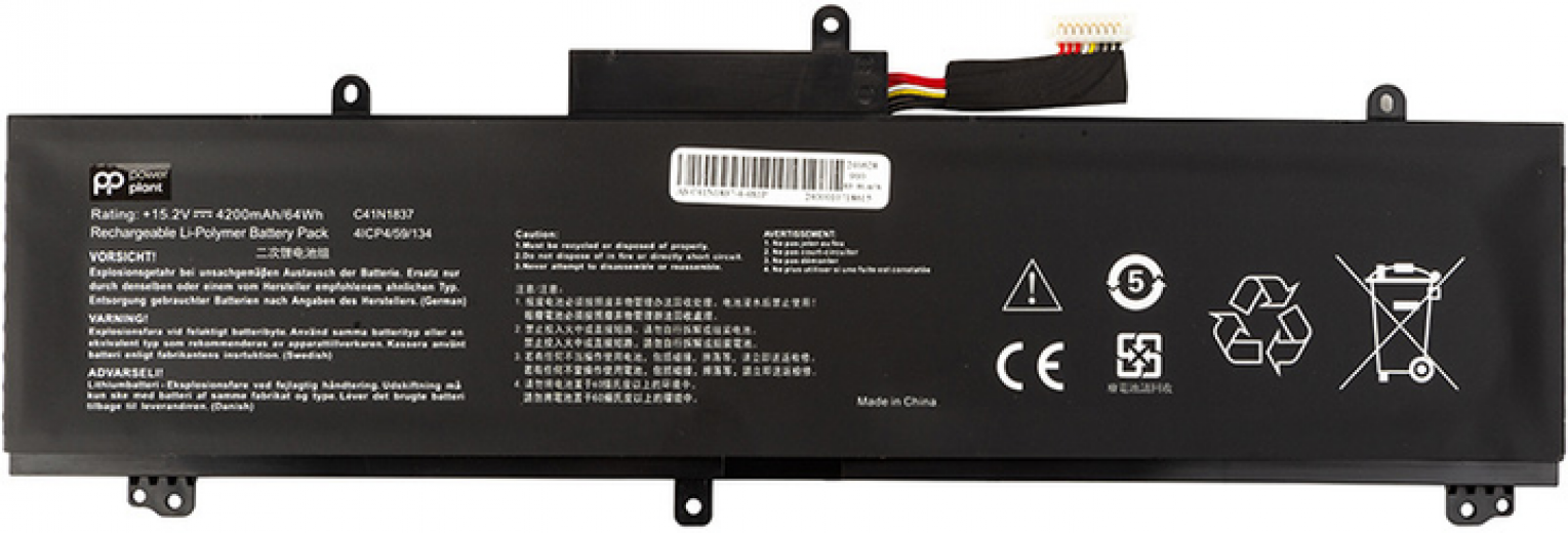 Аккумулятор PowerPlant для ноутбуков ASUS Rog Zephyrus GA502 (C41N1837) 15.2V 4200mAh (NB431915) - фото - интернет-магазин электроники и бытовой техники TTT