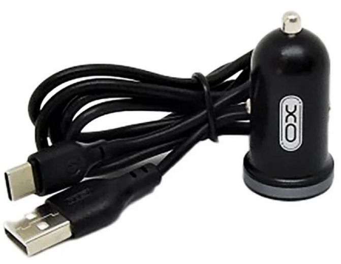 Автомобильное зарядное устройство XO TZ08 2USB 2.1A + Type-C cable Black - фото - интернет-магазин электроники и бытовой техники TTT