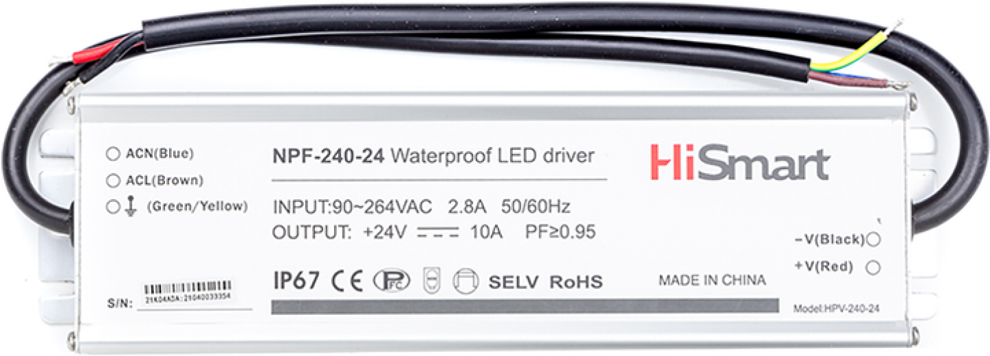 Блок живлення HiSmart 24V 10A 240W PFC IP67 (NPF-240-24) - фото Блок живлення HiSmart 24V 10A 240W PFC IP67 (NPF-240-24) - фото - інтернет-магазин електроніки та побутової техніки TTT