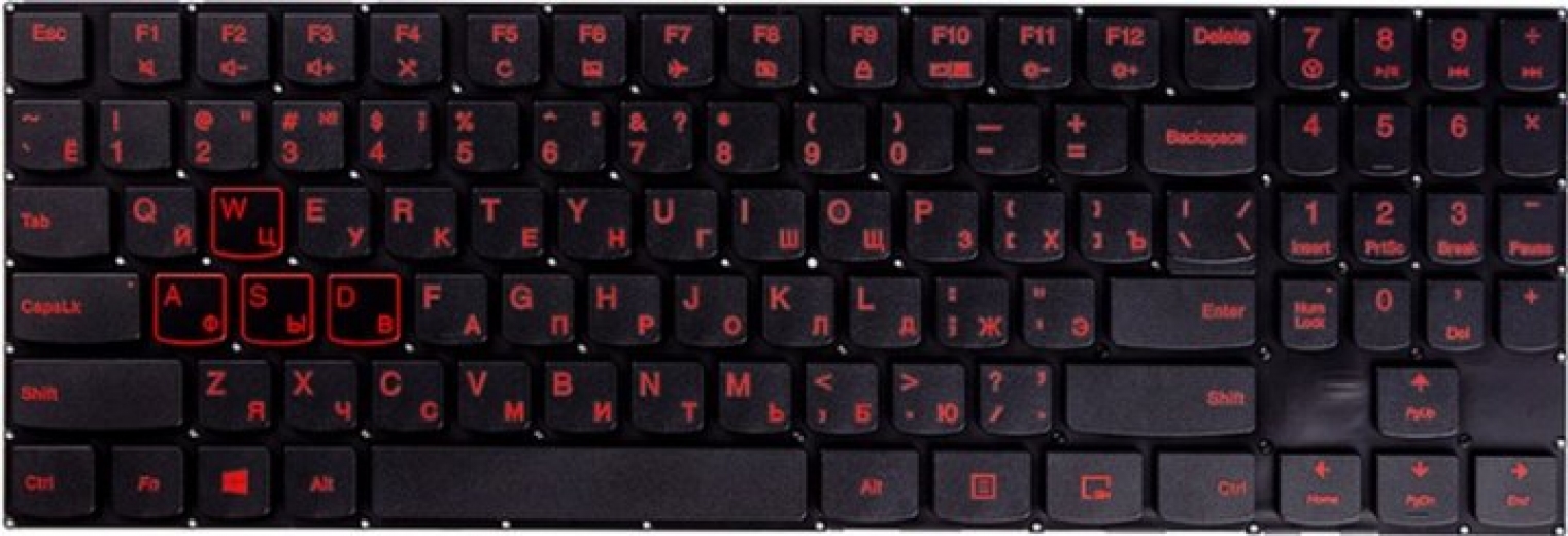 Клавіатура для ноутбука PowerPlant Lenovo Legion Y520, R720 (KB310765) Black - фото - інтернет-магазин електроніки та побутової техніки TTT