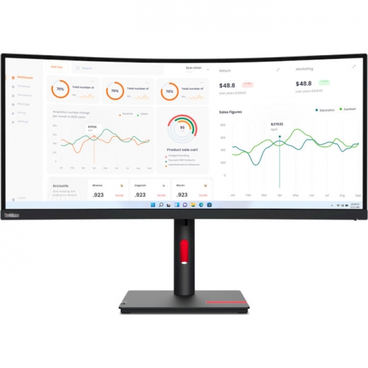 Монітор LENOVO ThinkVision T34w-30 (63D4GAT1UA) - фото - інтернет-магазин електроніки та побутової техніки TTT