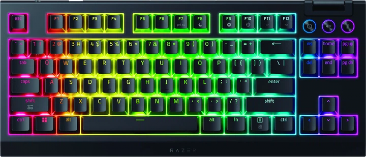 Клавиатура беспроводная Razer BlackWidow V4 TKL Hyperspeed RGB Wireless/Bluetooth/USB (RZ03-05480100-R3M1) Black  - фото - интернет-магазин электроники и бытовой техники TTT