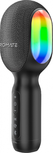 Мікрофон Promate VocalMic Bluetooth 2 x AUX LED (vocalmic.black) Black  - фото Мікрофон Promate VocalMic Bluetooth 2 x AUX LED (vocalmic.black) Black  - фото - інтернет-магазин електроніки та побутової техніки TTT