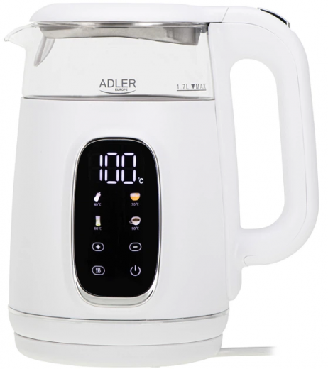 Электрочайник Adler AD 1305 (AD1305WS) White-Silver  - фото - интернет-магазин электроники и бытовой техники TTT