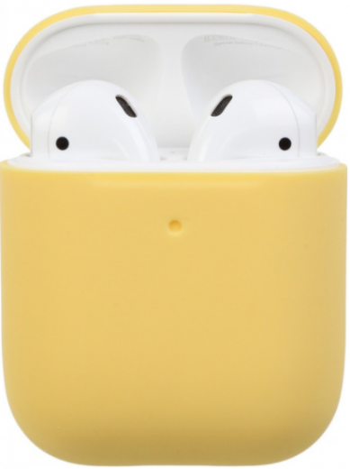 Чохол для навушників Ultrathin Silicone Case для Apple AirPods 2 Mellow yellow - фото - інтернет-магазин електроніки та побутової техніки TTT