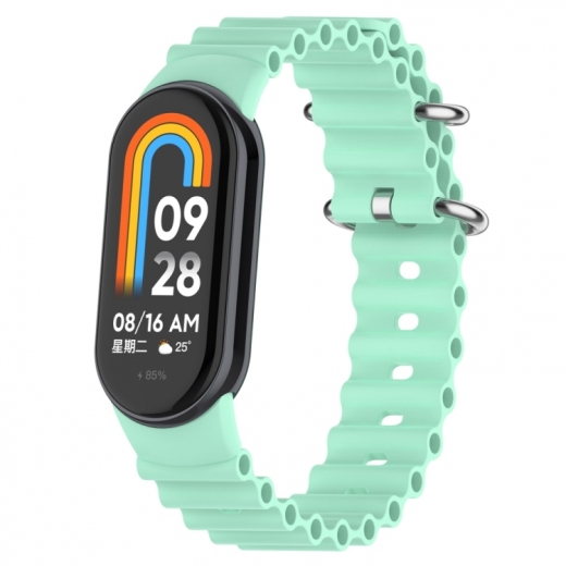 Ремешок BeCover Wave Style для Xiaomi Mi Smart Band 8 / 9 / 10 (714356) Light Green - фото - интернет-магазин электроники и бытовой техники TTT