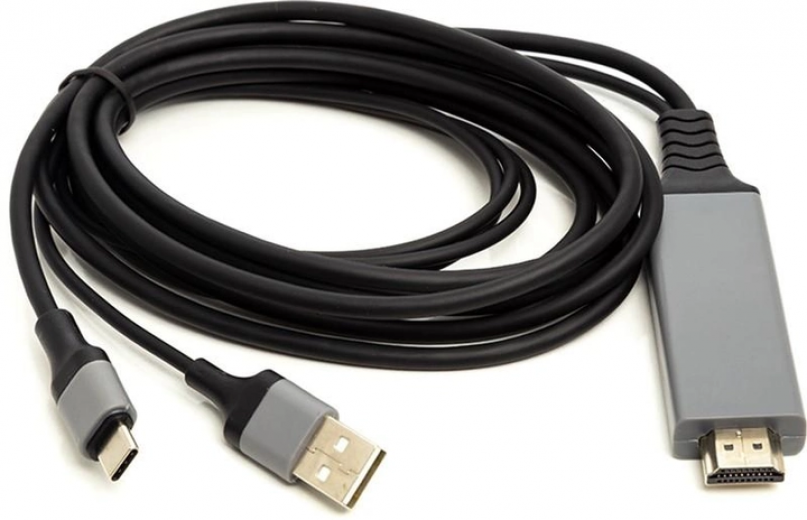 Кабель PowerPlant HDMI (M) - USB (AM) / Type-C (M) 1 м (CA912025) - фото - интернет-магазин электроники и бытовой техники TTT