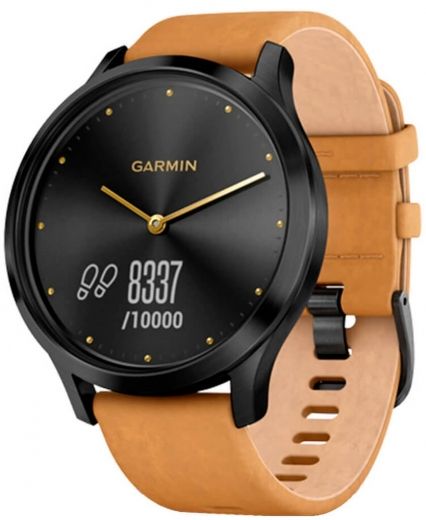 Смарт-годинник Garmin Vivomove HR Premium (010-01850-A0) Black/Tan Regular Black - фото - інтернет-магазин електроніки та побутової техніки TTT