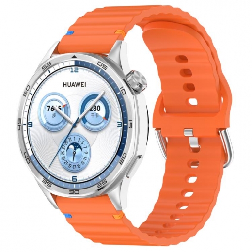 Ремешок BeCover Ribbed Tape для Huawei Watch GT 5 / GT 4 (46mm) / GT 3 (46mm) / GT 2 (46mm) / GT 2 Pro / Watch GS Pro (714289) Orange - фото - интернет-магазин электроники и бытовой техники TTT