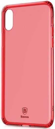 Накладка Baseus Simple Series iPhone X Transparent Red - фото - інтернет-магазин електроніки та побутової техніки TTT