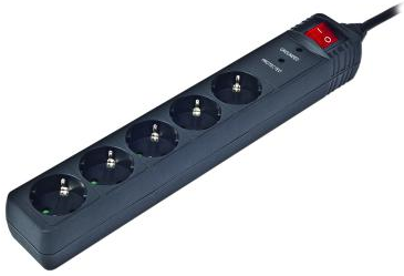 Мережевий фільтр EnerGenie SPG5-C-5 1.5 м 5 розеток Black - фото - інтернет-магазин електроніки та побутової техніки TTT