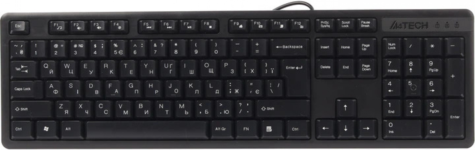 Клавиатура проводная A4Tech KK-3 USB Black - фото - интернет-магазин электроники и бытовой техники TTT