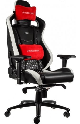 Крісло геймерське NOBLECHAIRS Epic Series Real Leather (GAGC-034) Blck/Wht/Red - фото - інтернет-магазин електроніки та побутової техніки TTT