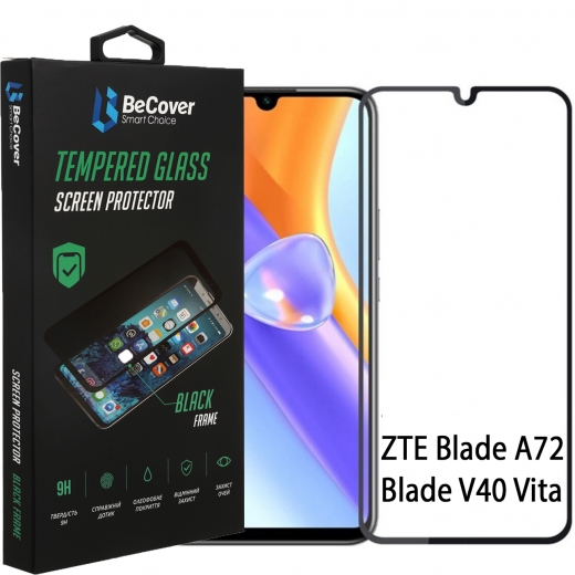 Захисне скло BeCover для ZTE Blade A52/A72/V40 Vita (708391) Black - фото - інтернет-магазин електроніки та побутової техніки TTT