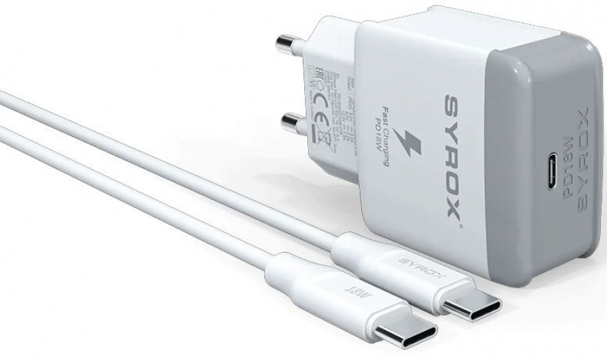 Сетевое зарядное устройство Syrox PD18T 18W PD Type-C - фото Сетевое зарядное устройство Syrox PD18T 18W PD Type-C - фото - интернет-магазин электроники и бытовой техники TTT