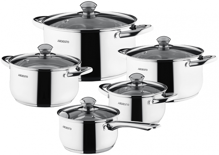 Набір посуду Ardesto Gemini Gourmet 10 предметів (AR1910PS) - фото - інтернет-магазин електроніки та побутової техніки TTT