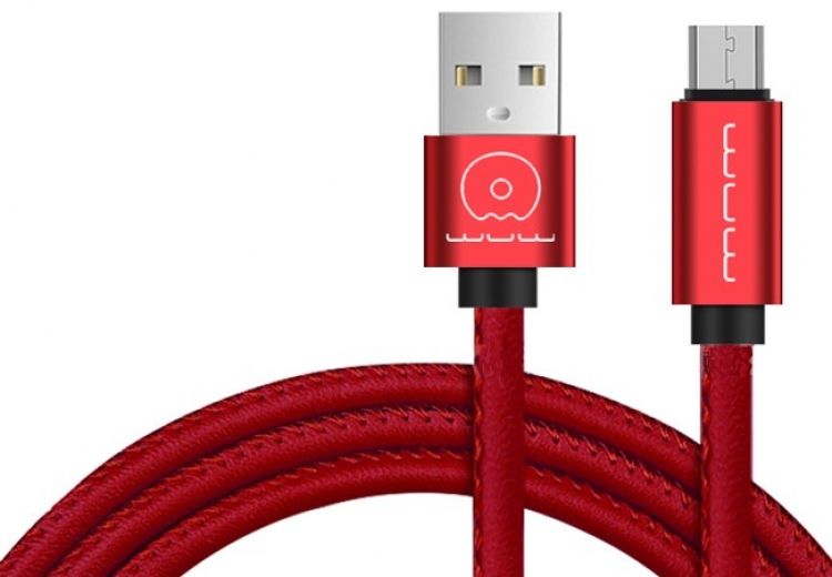 Кабель USB WUW X01 microUSB 1m 2A leather (WUW-X01) Red - фото - интернет-магазин электроники и бытовой техники TTT