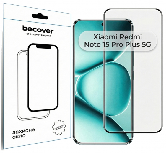 Защитное стекло Becover для Xiaomi ️Redmi Note 15 Pro Plus 5G (714791) Black - фото - интернет-магазин электроники и бытовой техники TTT