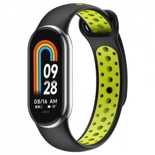 Ремешок BeCover Vents Style для Xiaomi Mi Smart Band 10 (713629) Black-Green - фото - інтернет-магазин електроніки та побутової техніки TTT