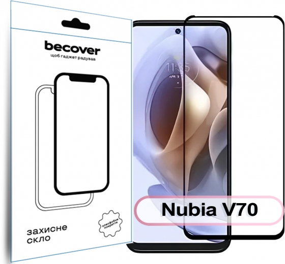 Защитное стекло Becover для Nubia V70 (713454) Black - фото - интернет-магазин электроники и бытовой техники TTT