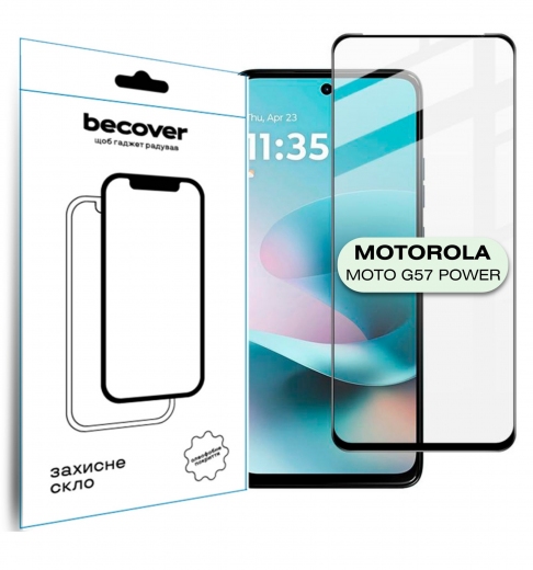 Захисне скло Becover для Motorola Moto G57 Power (714855) Black - фото - інтернет-магазин електроніки та побутової техніки TTT