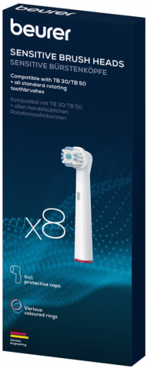 Насадка для зубной щетки Beurer TB 30/50 Sensitive 8 шт - фото - интернет-магазин электроники и бытовой техники TTT