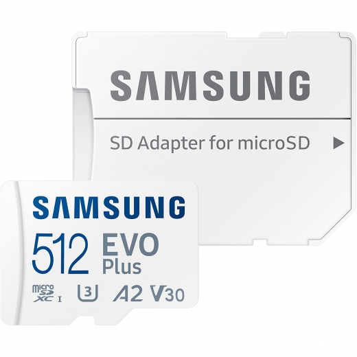 Карта памяти Samsung Evo Plus microSDXC 512GB UHS-I U3 V30 + SD-адаптер (MB-MC512SA/EU) - фото - интернет-магазин электроники и бытовой техники TTT