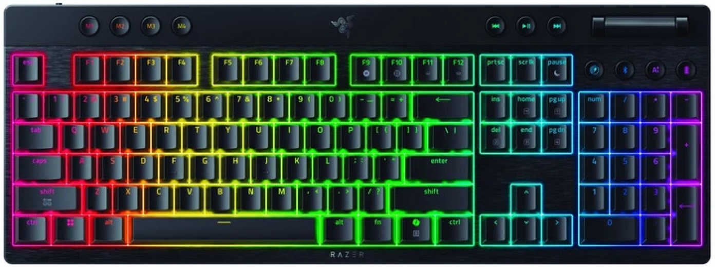 Клавиатура беспроводная Razer BlackWidow V4 Low-Profile Yellow RGB Bluetooth/Wireless/USB (RZ03-05271500-R3M1) Black  - фото - интернет-магазин электроники и бытовой техники TTT