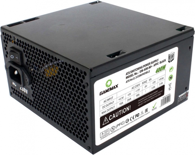 Блок питания GameMax GM-400W-80+APFC 400W Black - фото - интернет-магазин электроники и бытовой техники TTT