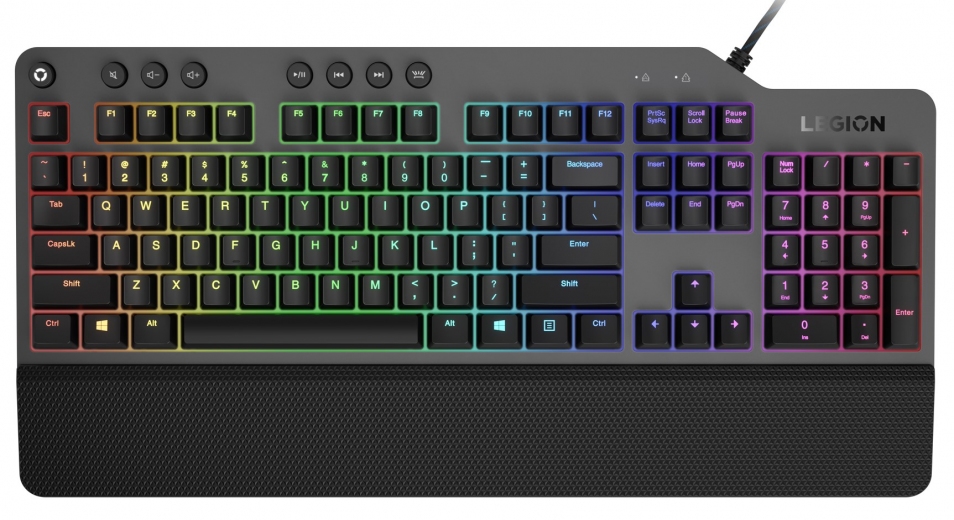 Клавіатура дротова Lenovo Legion K500 RGB Mechanical Gaming Keyboard UA (GY41L16650) Black-Gray - фото - інтернет-магазин електроніки та побутової техніки TTT