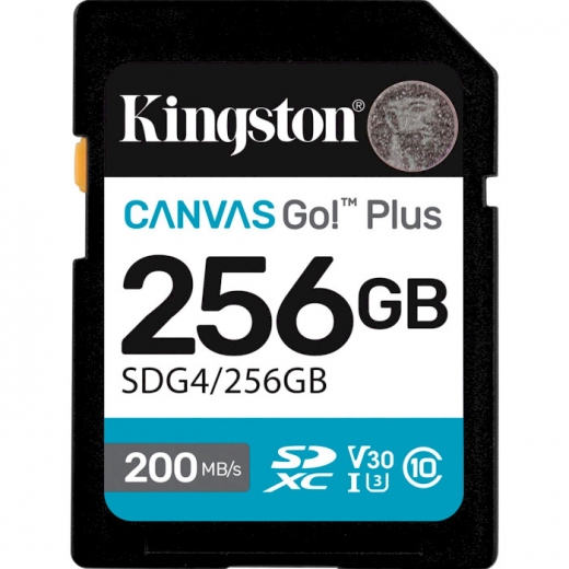 Карта памяти Kingston Canvas Go! Plus SDXC 256GB UHS-I U3 V30 (SDG4/256GB) - фото - інтернет-магазин електроніки та побутової техніки TTT
