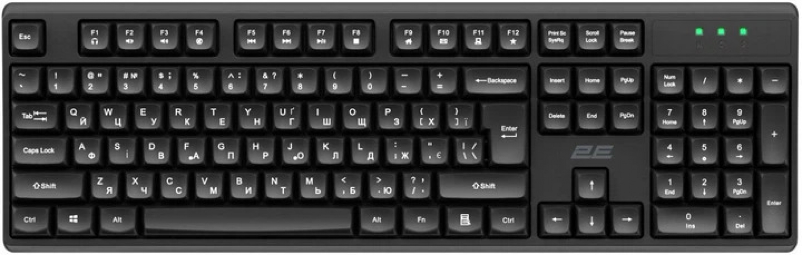 Клавиатура проводная 2E KS131 USB (2E-KS131UB_UA) Black  - фото - интернет-магазин электроники и бытовой техники TTT