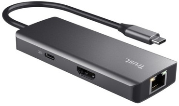 USB-хаб Trust Dalyx 6-in-1 USB-C Multi-port Dock (24968_TRUST) Aluminium  - фото - интернет-магазин электроники и бытовой техники TTT