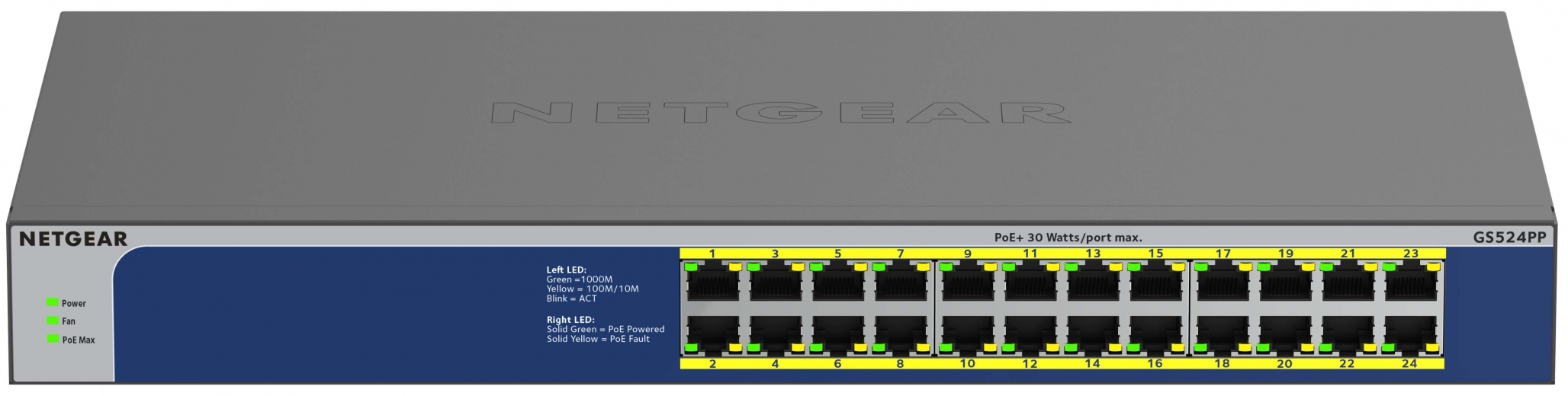 Коммутатор NETGEAR S524PP 24xGE PoE+ (300W) - фото - интернет-магазин электроники и бытовой техники TTT